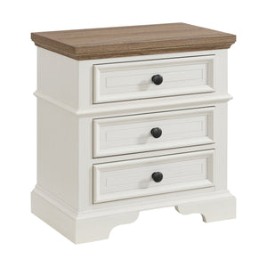 Eastwood - Youth 3-Drawer Nightstand - Brown And White