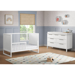 Lauren - Crib And Dresser With Topper - White