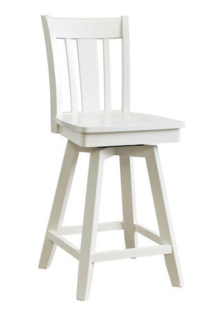 Hampton Collection - 24'' San Remo Swivel Pure White Stool