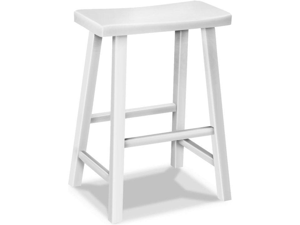 Hampton Collection Saddle Seat Pure White Stool