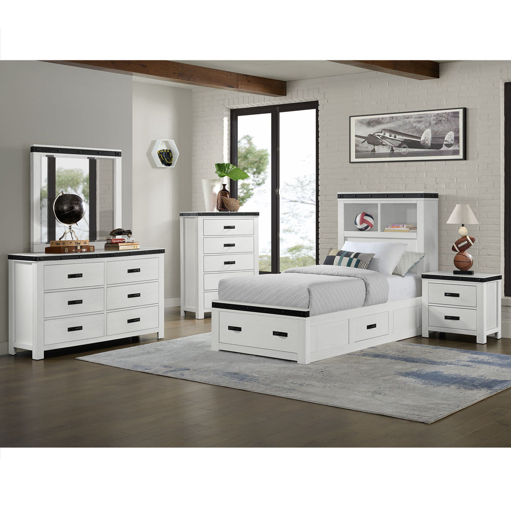 Wade - Youth Dresser And Mirror Set - White