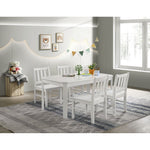 Travis Youth - 5 Piece Dining Set With Table And 4 Chairs - White