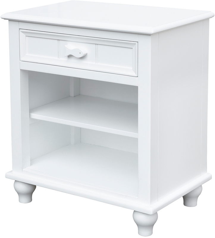 Fishtails 1-Drawer | 1-Shelf Nightstand