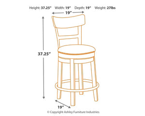 Pinnadel UPH Swivel Barstool (1/CN)