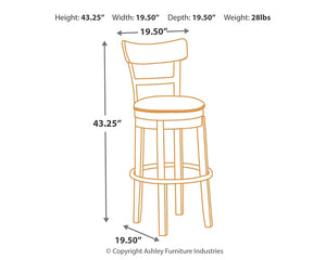 Pinnadel UPH Swivel Barstool (1/CN)