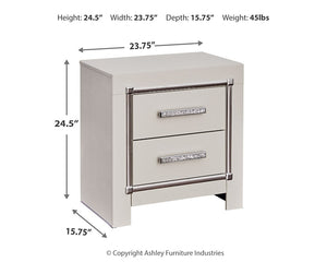 Zyniden Two Drawer Night Stand