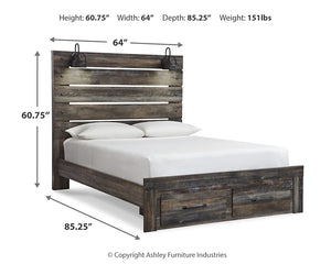 Drystan  Panel Bed With 2 Storage Drawers