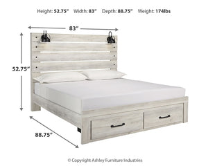 Cambeck  Panel Bed With 2 Storage Drawers