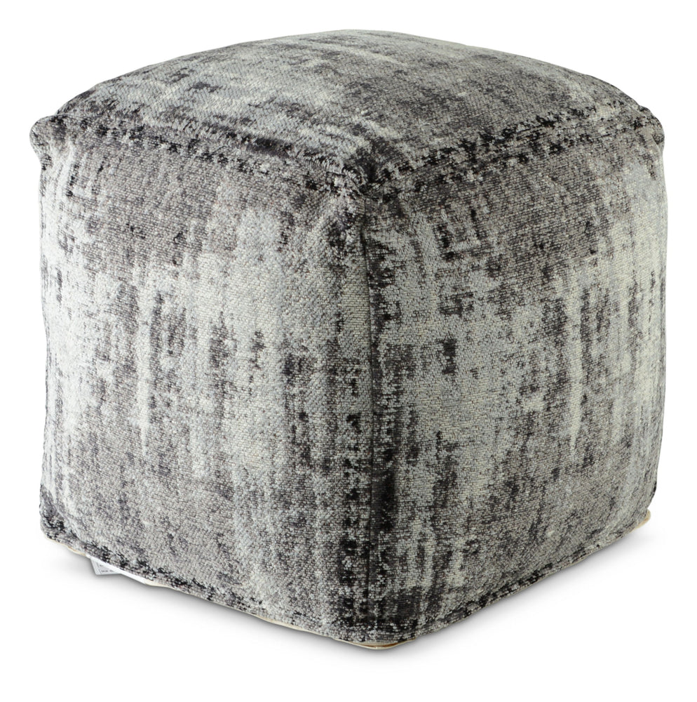 Hazel - Square Pouf - Dark Gray