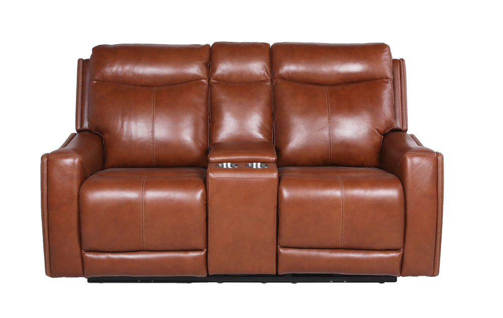 Natalia - Recliner Console Loveseat - Dark Brown