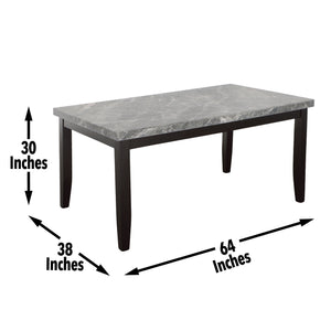 Napoli - Gray Marble Top Dining Table - Dark Gray