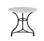 Claire - White Marble Top Round - White