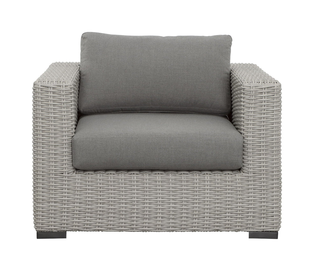 Blakley - Outdoor Lounge Chair (Set of 2) With Half-Round Wicker - Gray