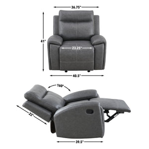 Gaston - Manual Recliner - Gray