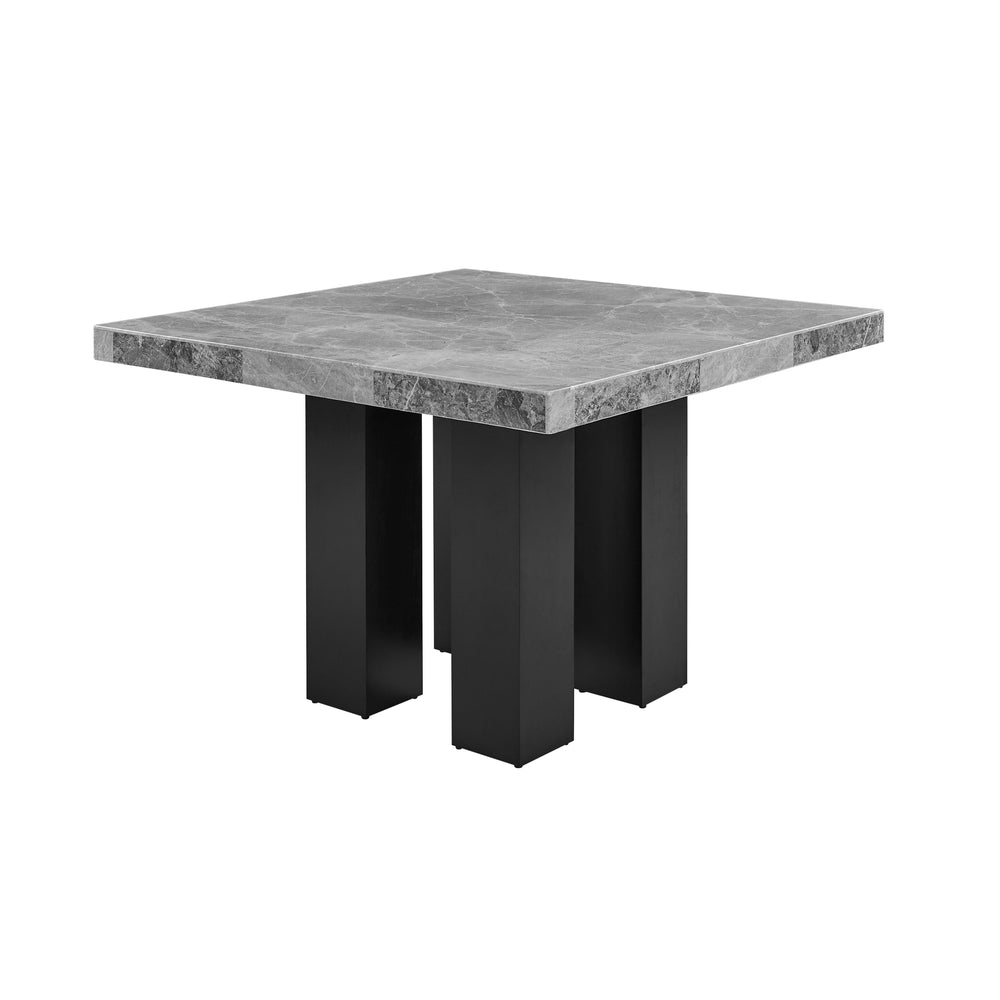 Camila - Square Gray Marble Top Table - Dark Gray