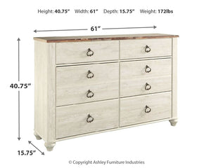 Willowton Six Drawer Dresser