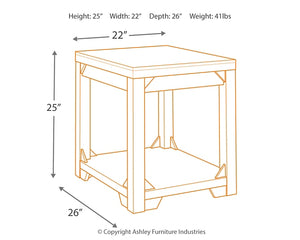 Fregine Rectangular End Table